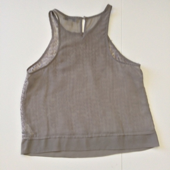 American Eagle Outfitters Sheer Textured Sleeveless Top Gray XS - Picture 2 of 9